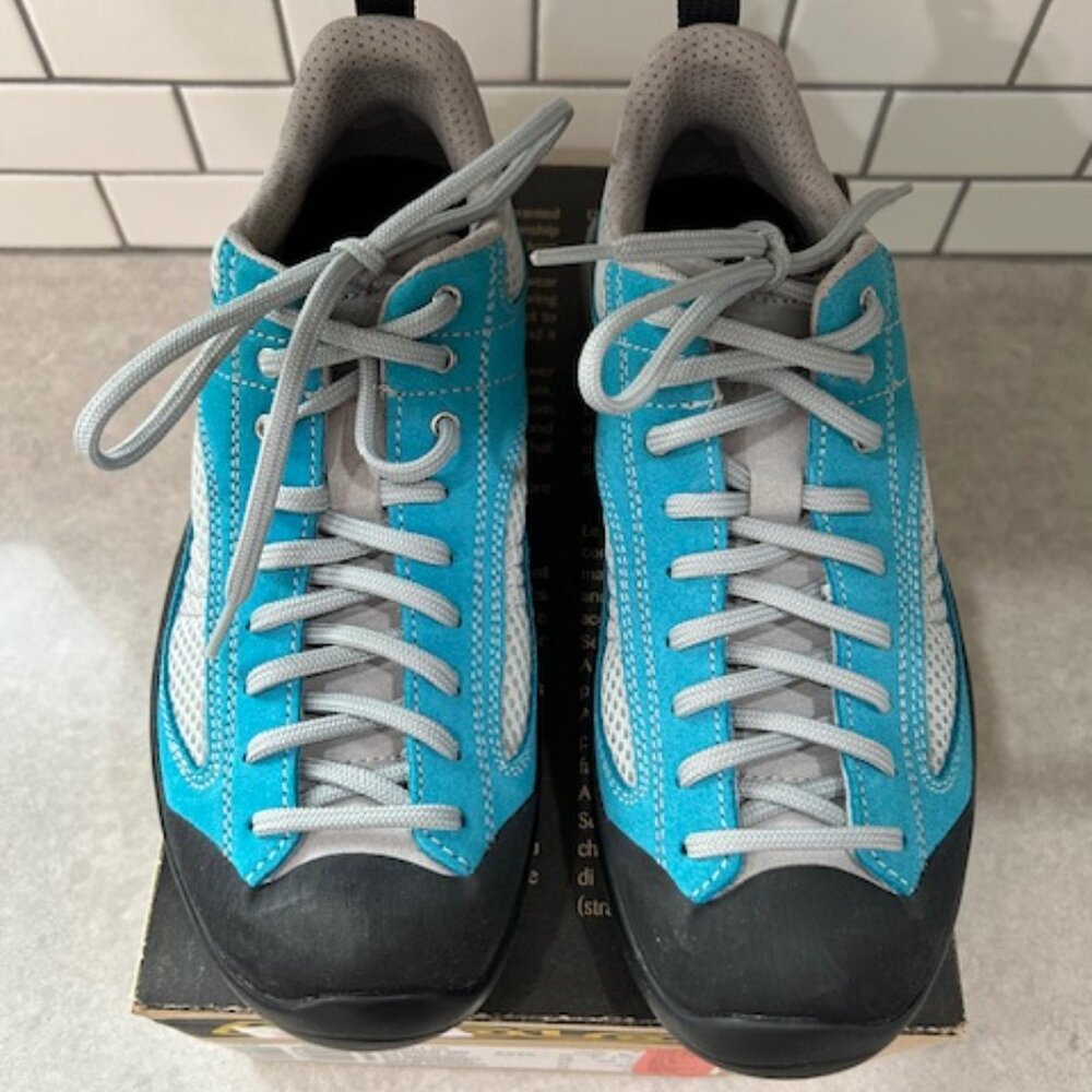 NIB Asolo Sunset Hiking Trail Women's 8 Shoe Sea Blue/Silver Vibram - Picture 4 of 10